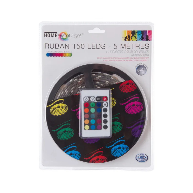 Ruban LED multicolore + télécommande 5M