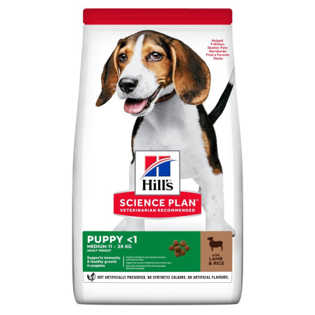Croquettes pour chiot Science Plan Medium Agneau & riz 18Kg - HILLS - HSMPA643