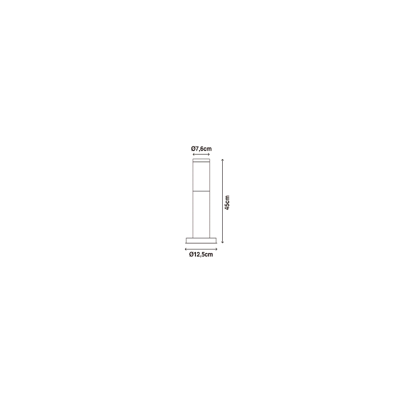 Potelet Extérieur E27 40W 45 cm Noir