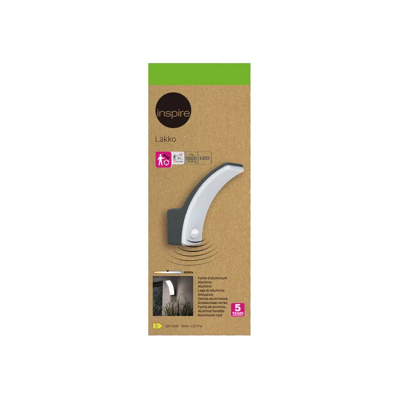 Applique à détection LED intégrée 1500 lm Gris/Argent