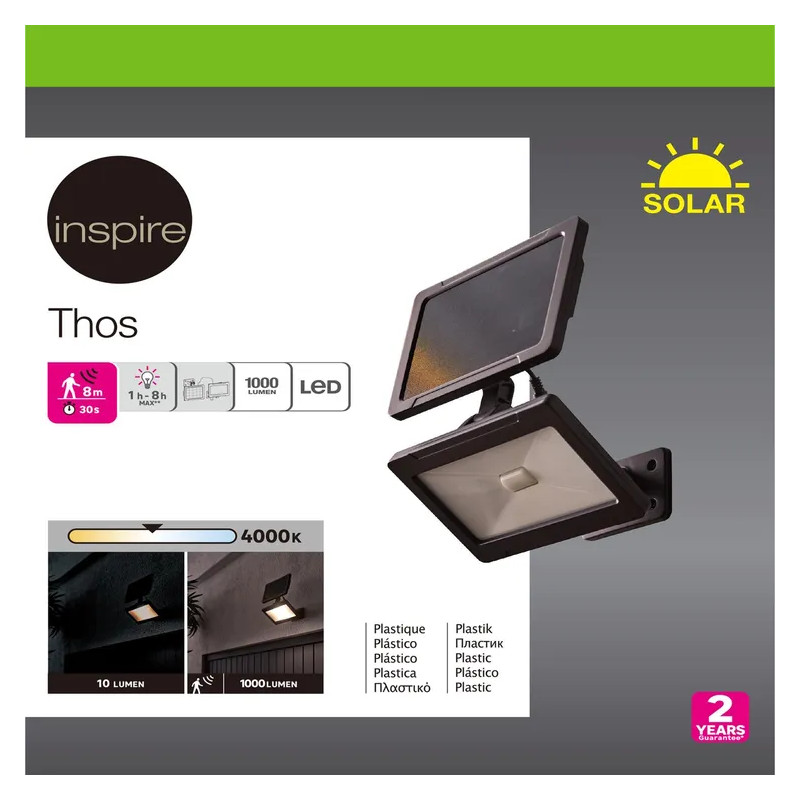 Projecteur solaire THOS 1000 lumens