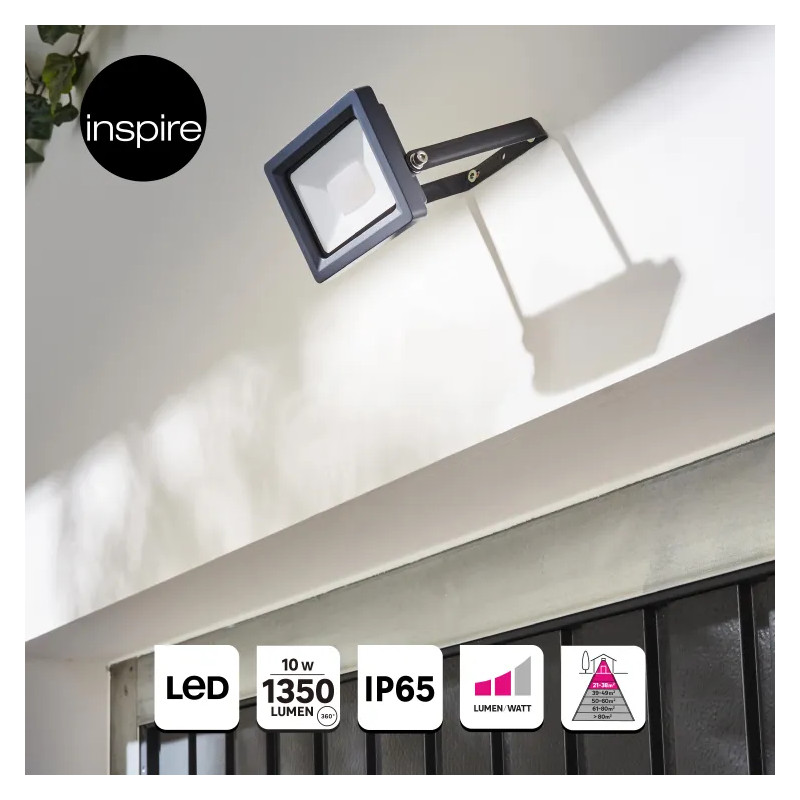 Projecteur LED à fixer 10W 1350 lm anthracite