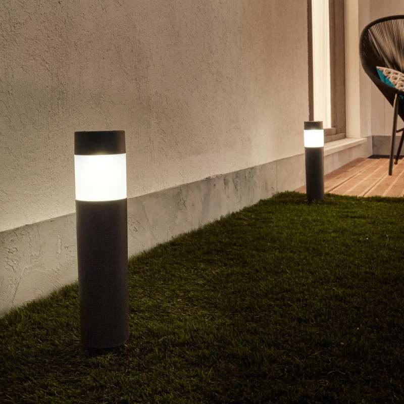 Lot de 2 balises solaires à piquer PRAIA IP44 anthracite