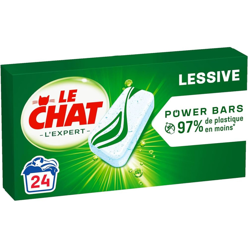 Lessive capsule L'Expert Power Bars 24 lavages 824g - LE CHAT