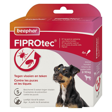 Pipettes antiparasitaires pour petit chien Fiprotec x4 - BEAPHAR - BF4SP913