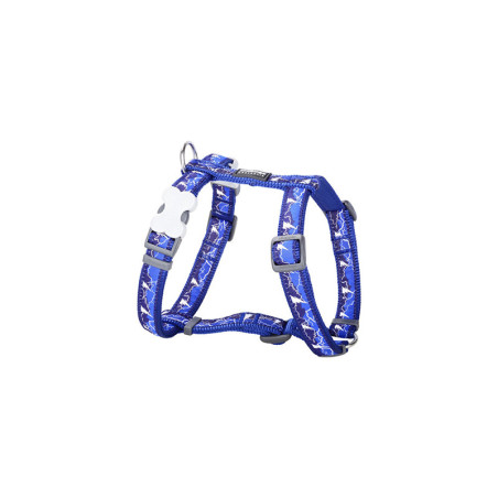 Harnais imprimé Lightning 12mm XS Bleu foncé - RED DINGO - RHSILEB797