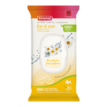 Lot de 30 lingettes nettoyantes yeux et oreilles pour chien/chat - BEAPHAR - BLVOY406