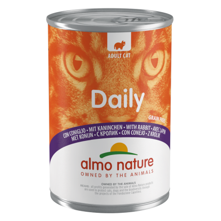 Boîte de pâtée Daily pour chat Lapin 400g - ALMO NATURE - CDFABLH047