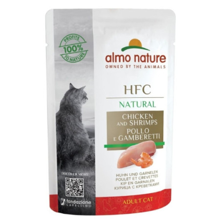 Pâtée en pochon Hfc Natural pour chat Poulet et Crevettes 55g - ALMO NATURE - CHFAPPCH392