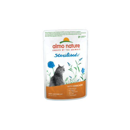 Pâtée en pochon Holistic Sterilised pour chat Poulet 70g - ALMO NATURE - CHFAPPH870