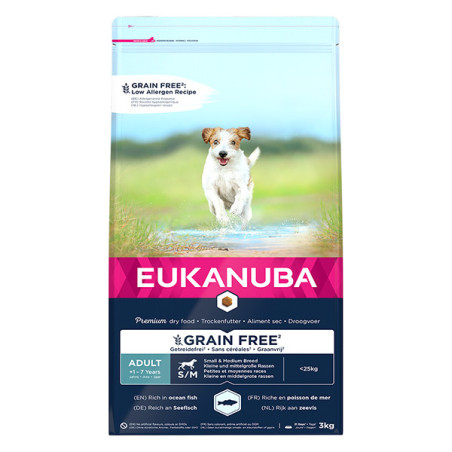 Croquette sans Céréales pour Chien Adulte petite et moyenne race Poissons 3kg - EUKANUBA - ENSAP746