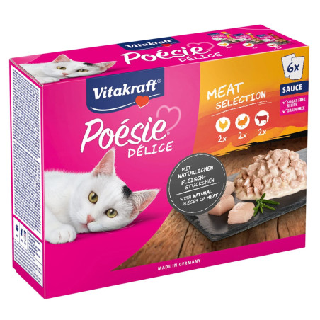 Pack de 6 pochons de pâtée Poésie Déli Sauce Mix viande 85g - VITAKRAFT - VPFMJ941