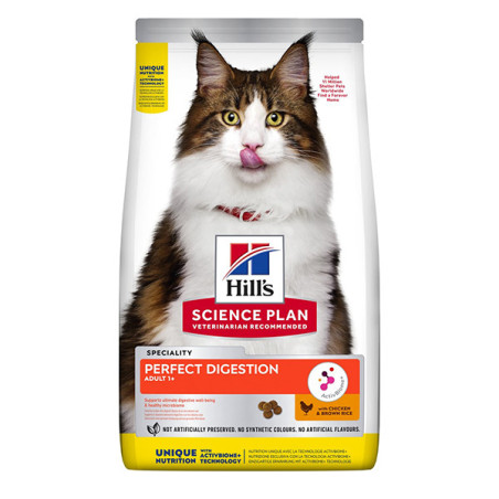 Croquettes pour chat adulte Science Plan Perfect Digestion poulet/riz brun 1.5Kg - HILL'S - HSFAPD258
