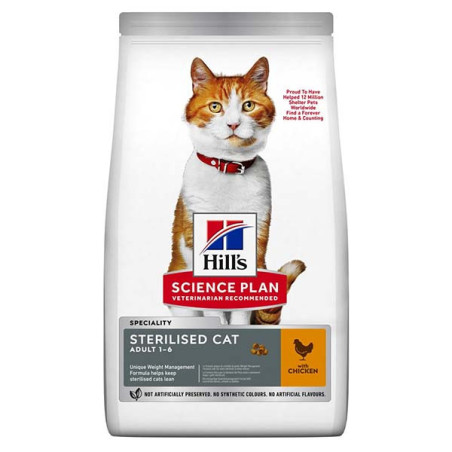 Croquette pour chat adulte stérilisé Science Plan Poulet 7kg - HILL'S - HSFSP281