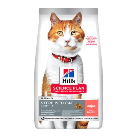Croquettes Science Plan Feline pour Chat Adulte Stérilisé Saumon 7kg - HILL'S - HSFSS329