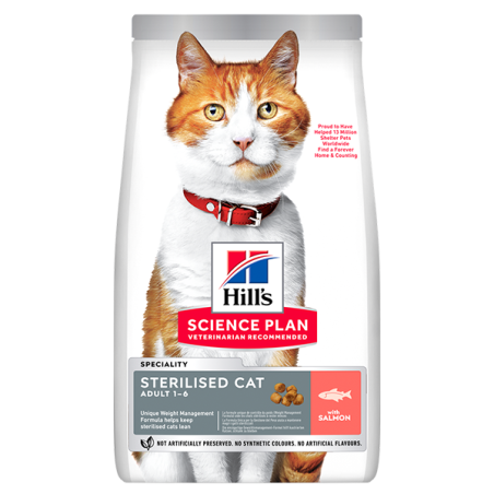 Croquettes pour chat adulte stérilisé Science Plan Feline Saumon 1,5kg - HILL'S - HSFSS336