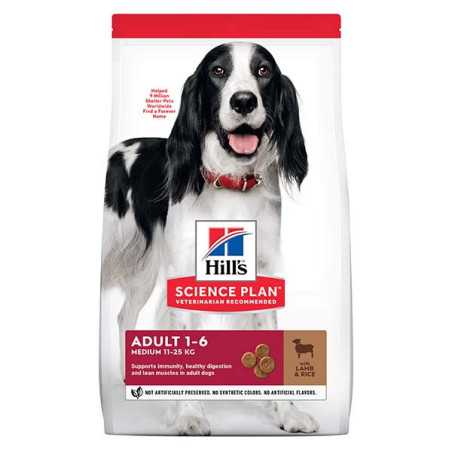 Croquettes pour chien adulte Science Plan Medium Agneau & Riz 18Kg - HILL'S - HSMAA551