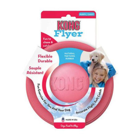 Jouet pour chien Frisbee Puppy Flyer S Bleu/Rose - KONG - KPSF160