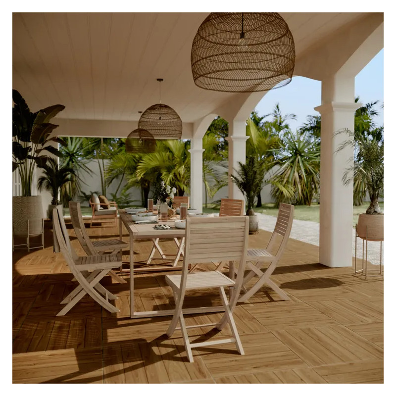 Lot de 2 chaises en acacia Solaris II