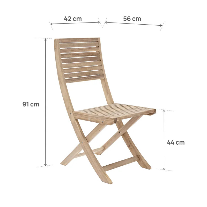 Lot de 2 chaises en acacia Solaris II
