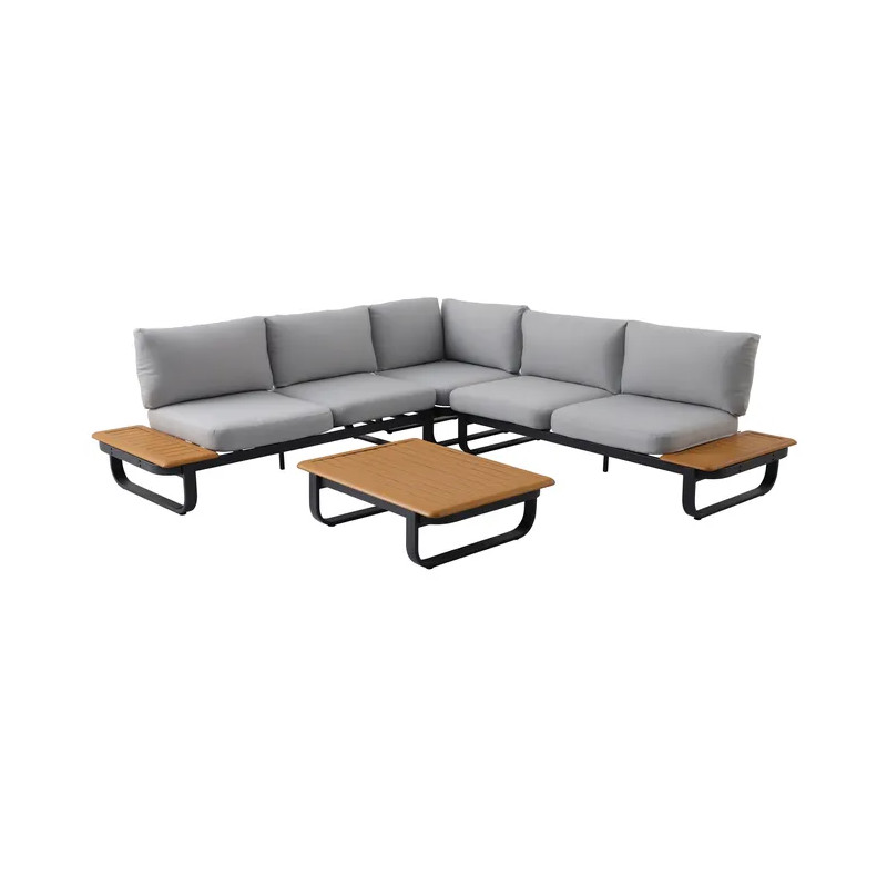 Salon de jardin - CALYPSO NATERIAL - Gris - 5 personnes