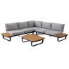Salon de jardin - CALYPSO NATERIAL - Gris - 5 personnes