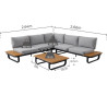 Salon de jardin - CALYPSO NATERIAL - Gris - 5 personnes
