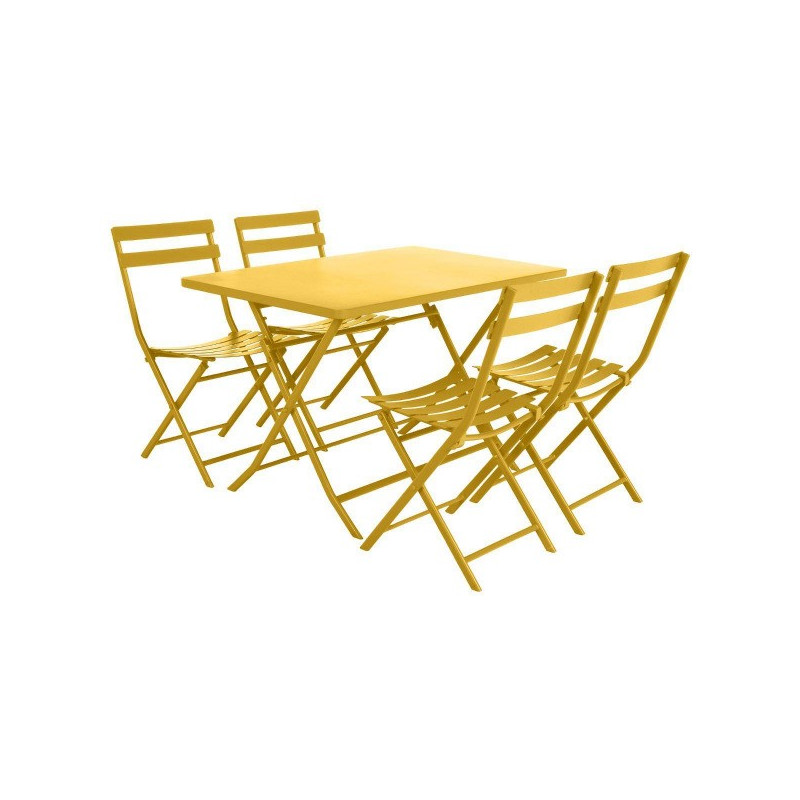 Table Jardin Greensboro Rectangulaire 4 places Moutarde