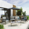 Salon bas de jardin aluminium HENIO 4 places