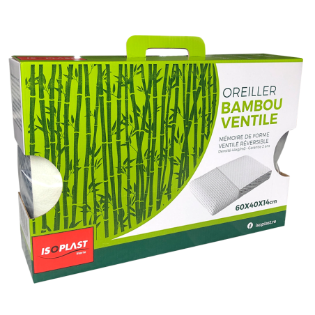 Oreiller bambou ventilé 40x60cm