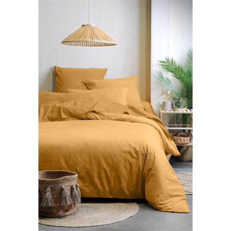 Drap housse Horizon 90x190+30cm Curry - STOF - 22150104