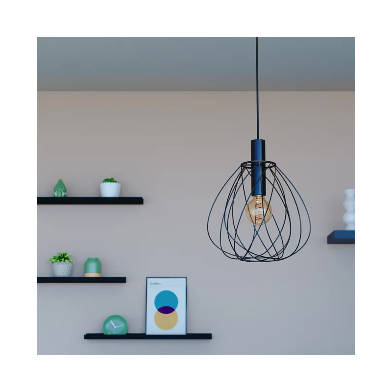 Suspension acier MERONE E27 D32 cm
