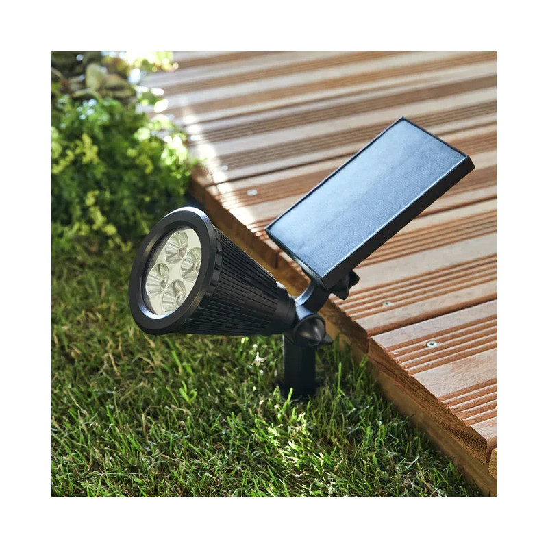 Spot à piquer solaire Riz 70 Lumen noir