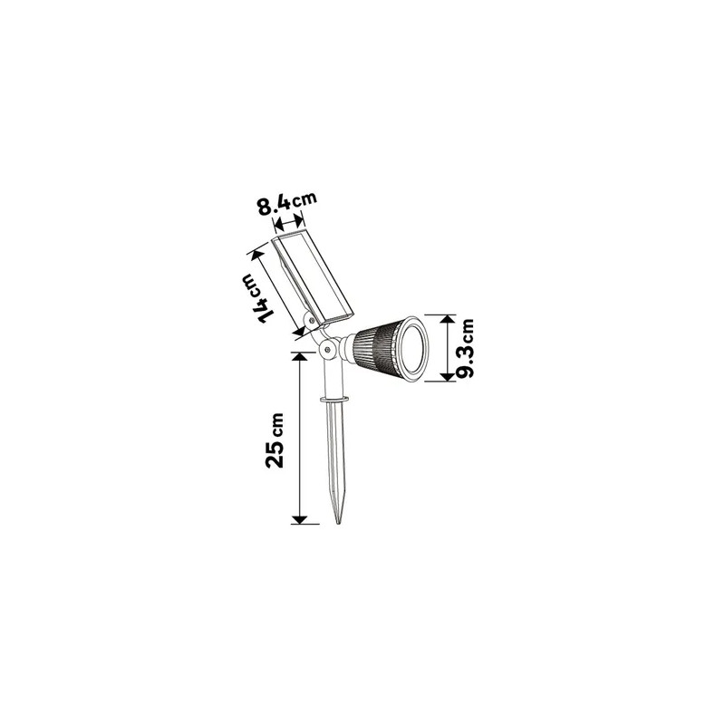 Spot à piquer solaire Riz 70 Lumen noir