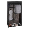 Armoire Modulable 3 Penderies / 5 Étagères Noir
