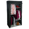 Armoire Modulable 3 Penderies / 5 Étagères Noir