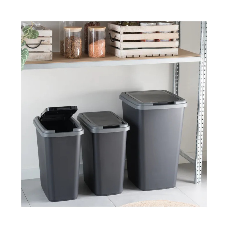 Poubelle de cuisine 45L Swing noir