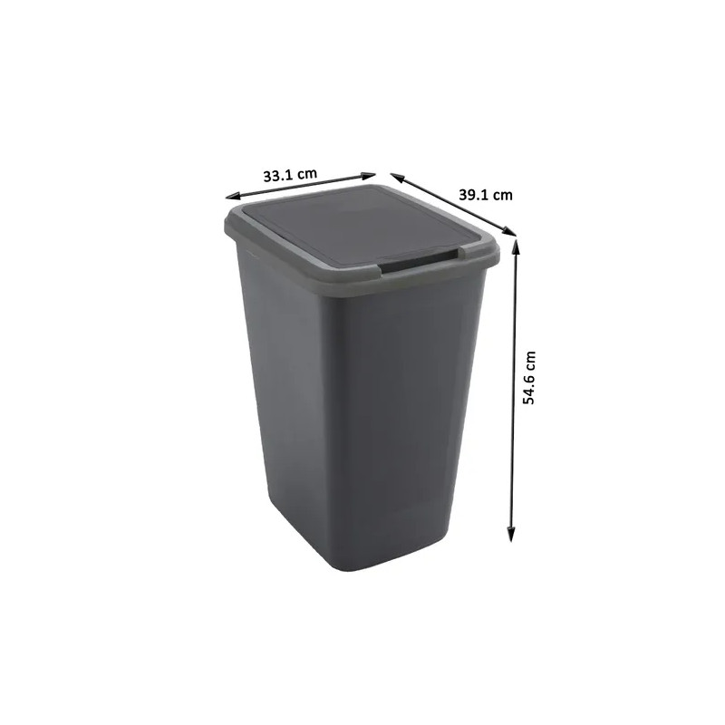 Poubelle de cuisine 45L Swing noir