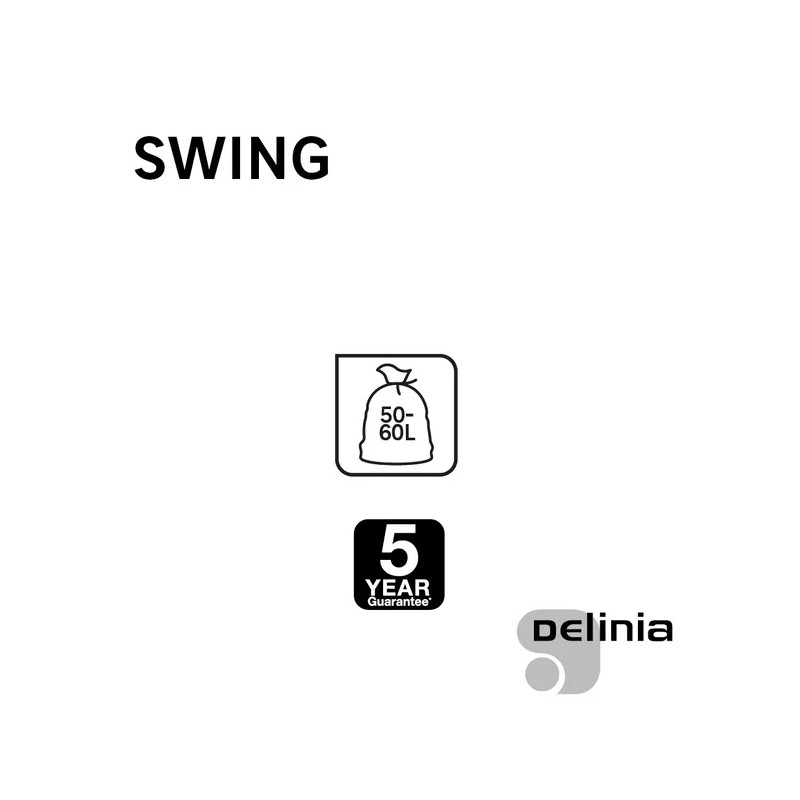 Poubelle de cuisine 45L Swing noir