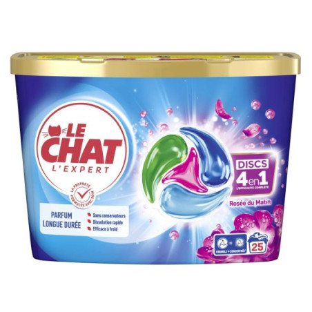 Capsules lessive Expert Discs 4en1 Rose du matin 25 lavages - LE CHAT - 36370