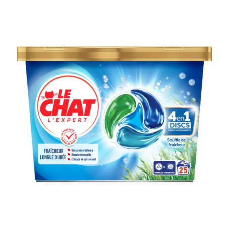 Capsules lessive Expert Disc 4en1 Souffle de fraîcheur 25 lavages - LE CHAT - 36371