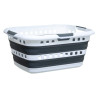Corbeille à linge pliable 45L HUGGER gris et blanc