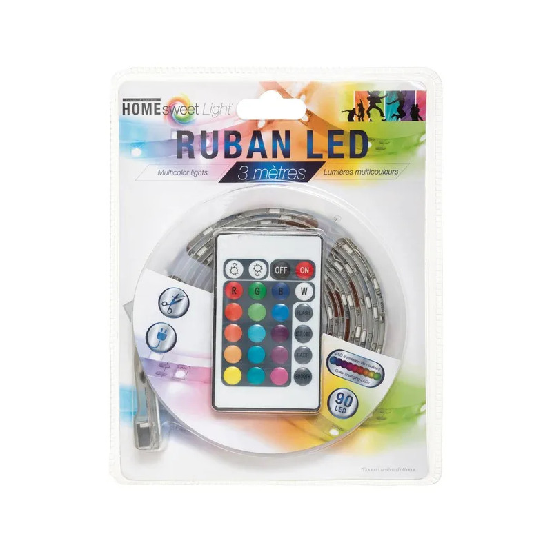 Ruban à LED 300 cm multicolore