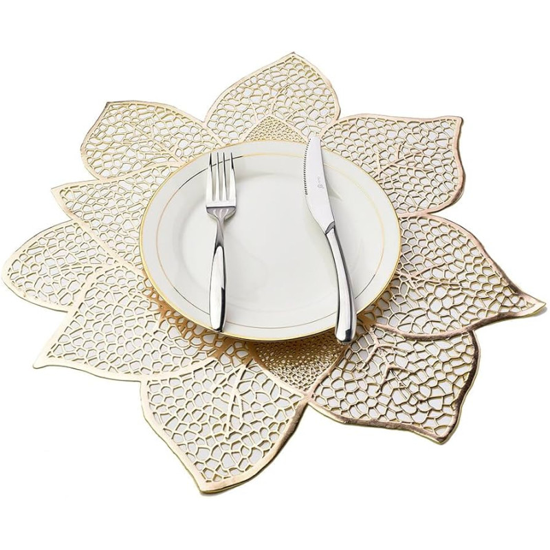 Set de Table Fleur 44cm Doré - FÉÉRIC LIGHTS & CHRISTMAS - 152721D