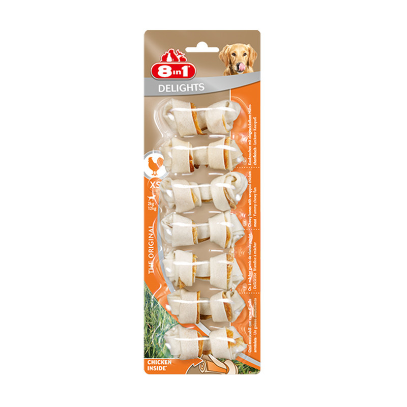 Friandise Os à mâcher delights bone viande nature XS - 8IN1 - TCHG4