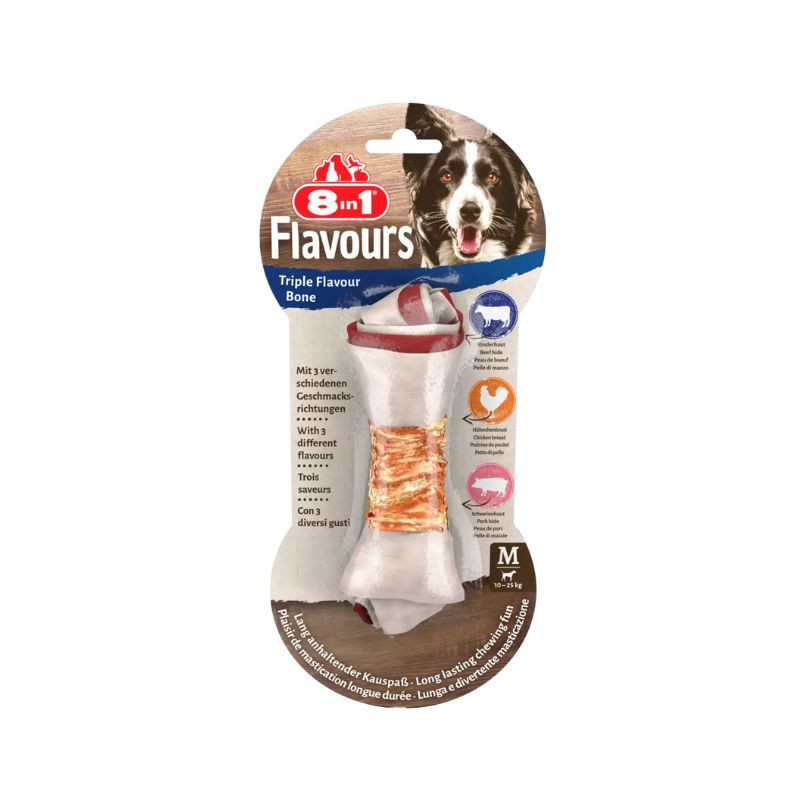 Friandise Os à mâcher triple flavour M - 8IN1 - TCHG62