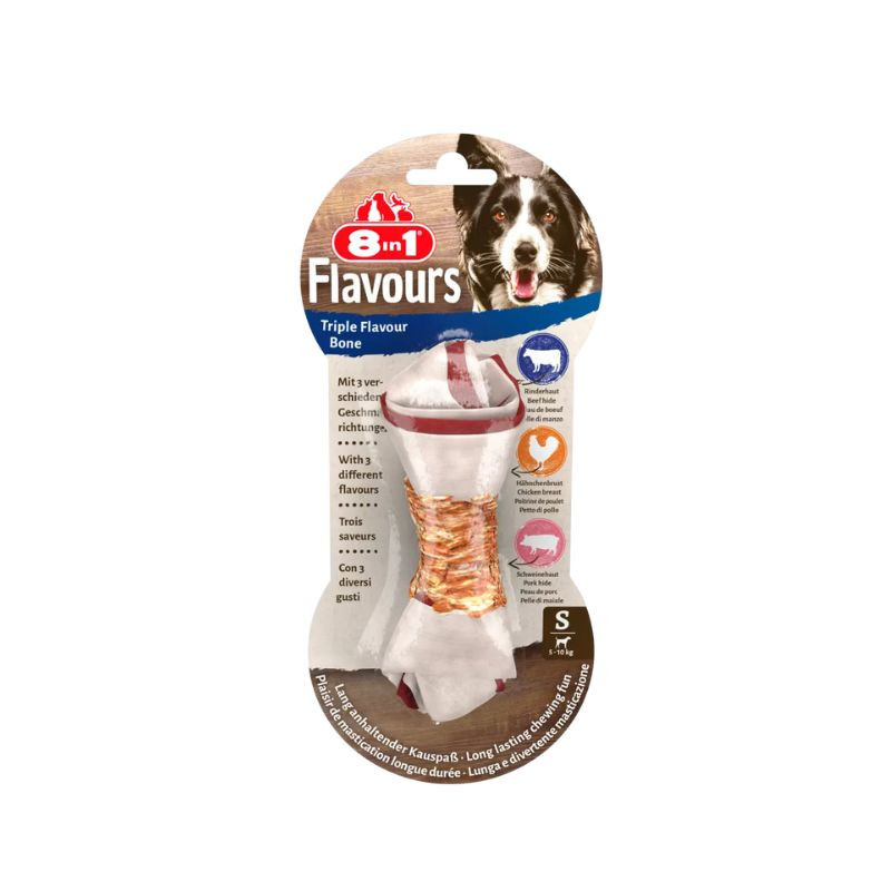 Friandise Os à mâcher triple flavour S - 8IN1 - TCHG61