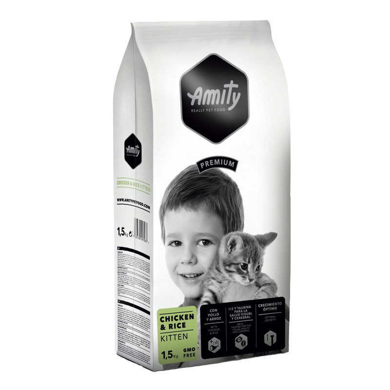 Croquettes pour chat Junior kitten chicken & rice 1,5kg - AMITY PREMIUM - AMICPKITCH1