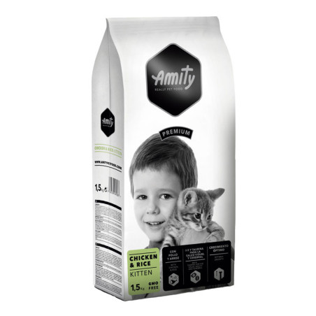 Croquettes pour chat Junior kitten chicken & rice 1,5kg - AMITY PREMIUM - AMICPKITCH1