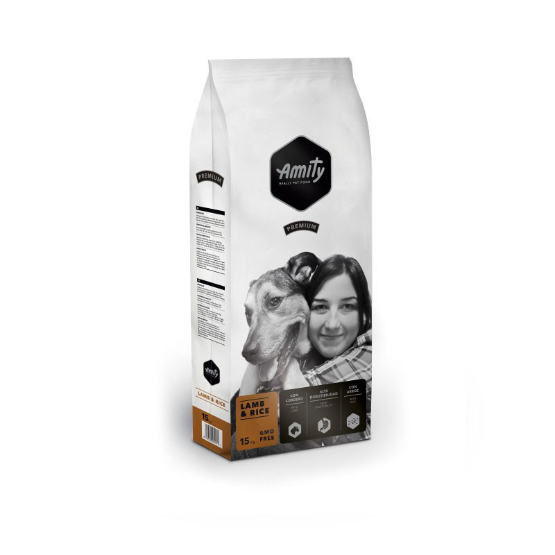 Croquettes pour chien adulte Agneau & riz 15kg - AMITY PREMIUM - AMIDPLAMB15